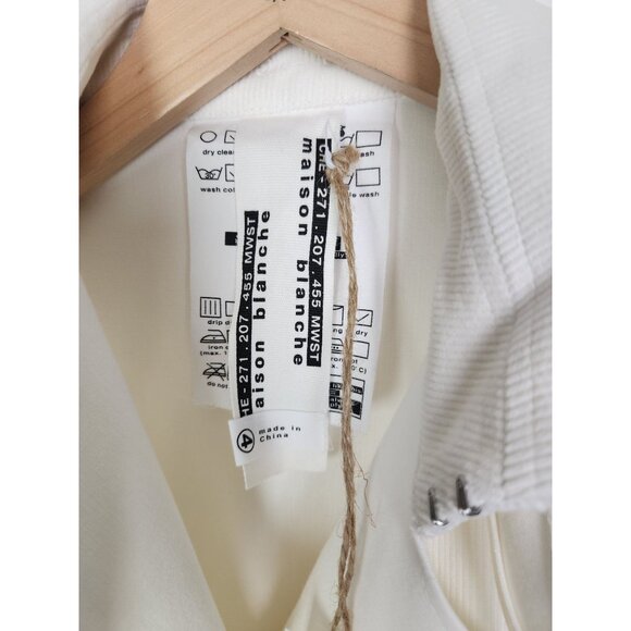 maison blanche All-Gender Sz. 4/L Sleeveless Trench-Coat In White NWT - Picture 2 of 9